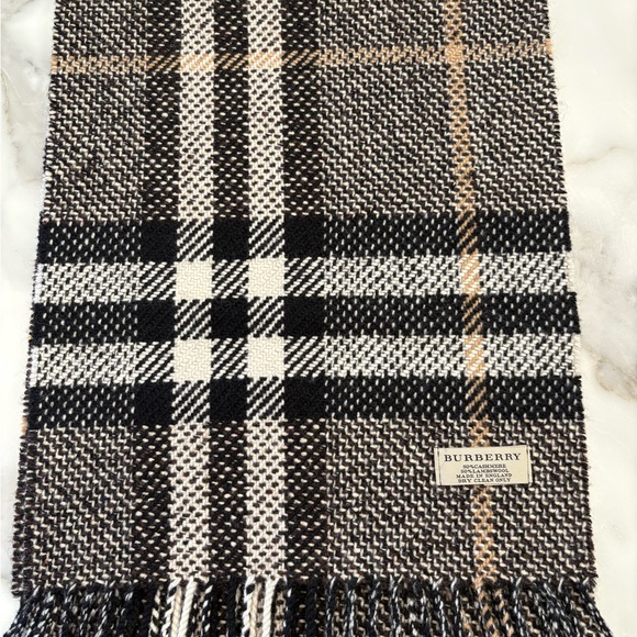 Burberry Black and Tan Plaid Scarf - Picture 1 of 5